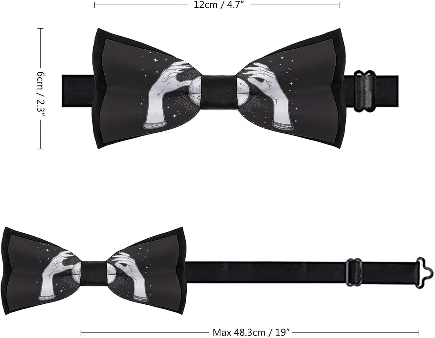 Men's Bow Tie, Adjustable Men's Pre-tied Bow Tie, Soft Men's Bowtie Necktie