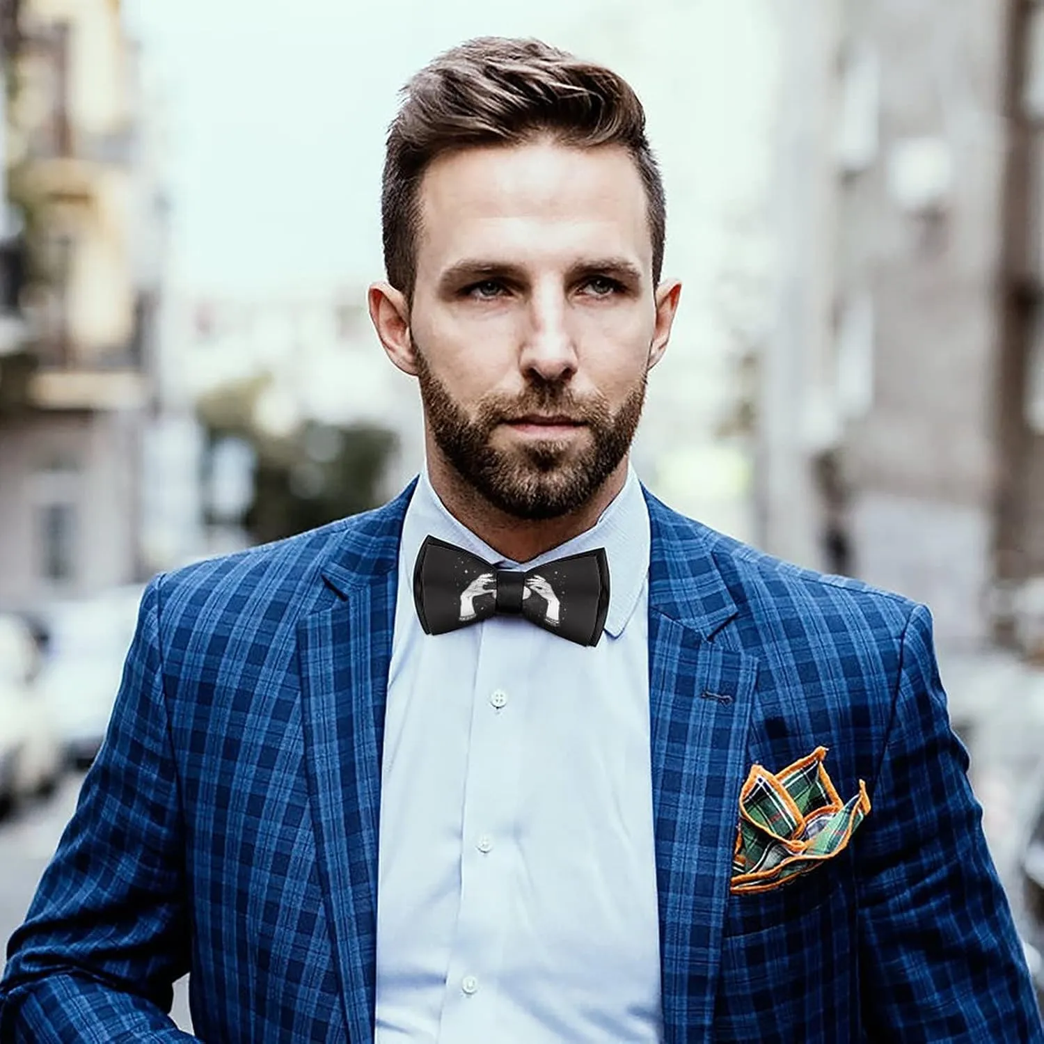 Men's Bow Tie, Adjustable Men's Pre-tied Bow Tie, Soft Men's Bowtie Necktie