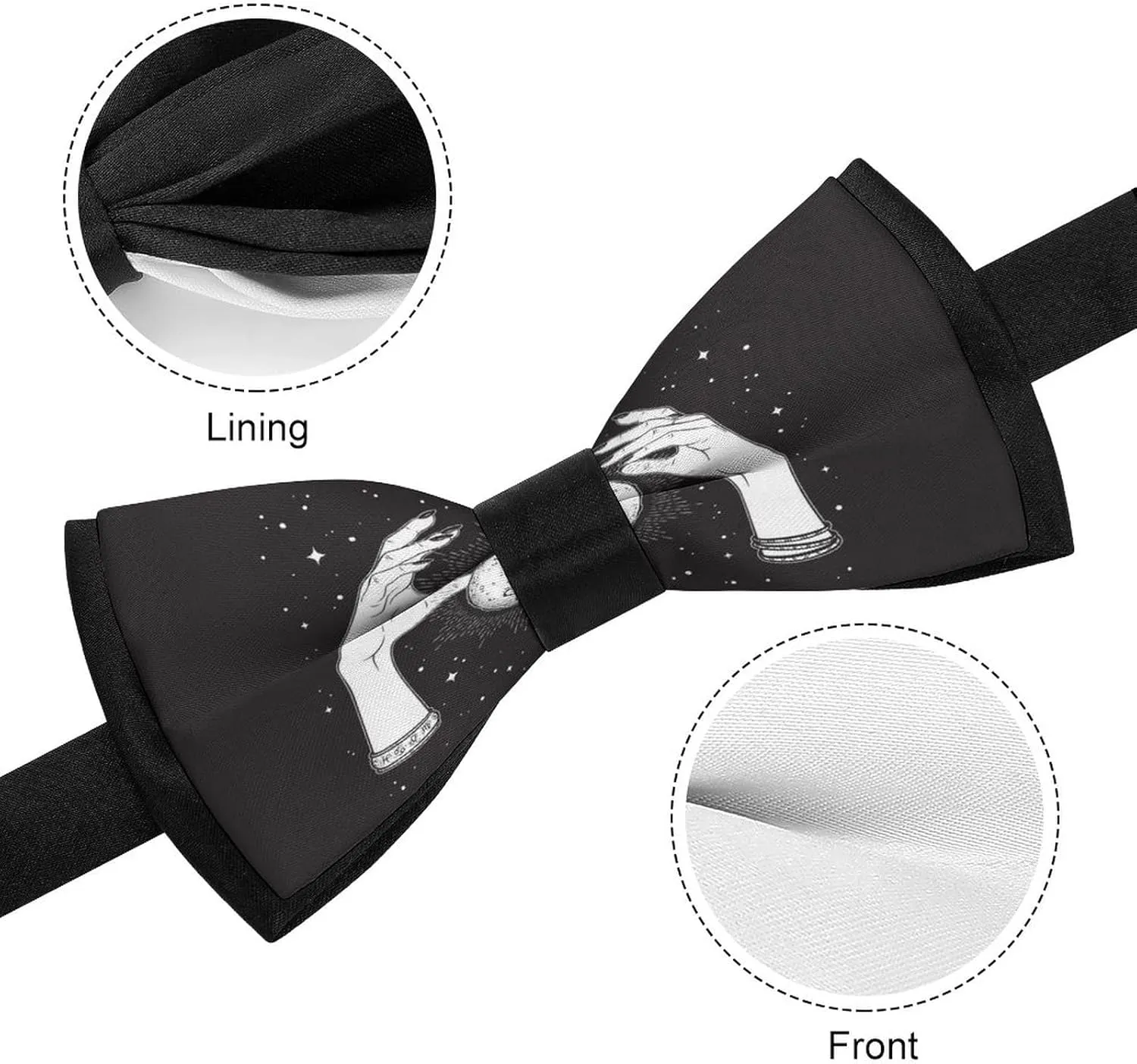 Men's Bow Tie, Adjustable Men's Pre-tied Bow Tie, Soft Men's Bowtie Necktie