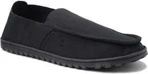Men's Canvas Loafer House Shoe Moccasins Heavy Duty Rubber Bottom
