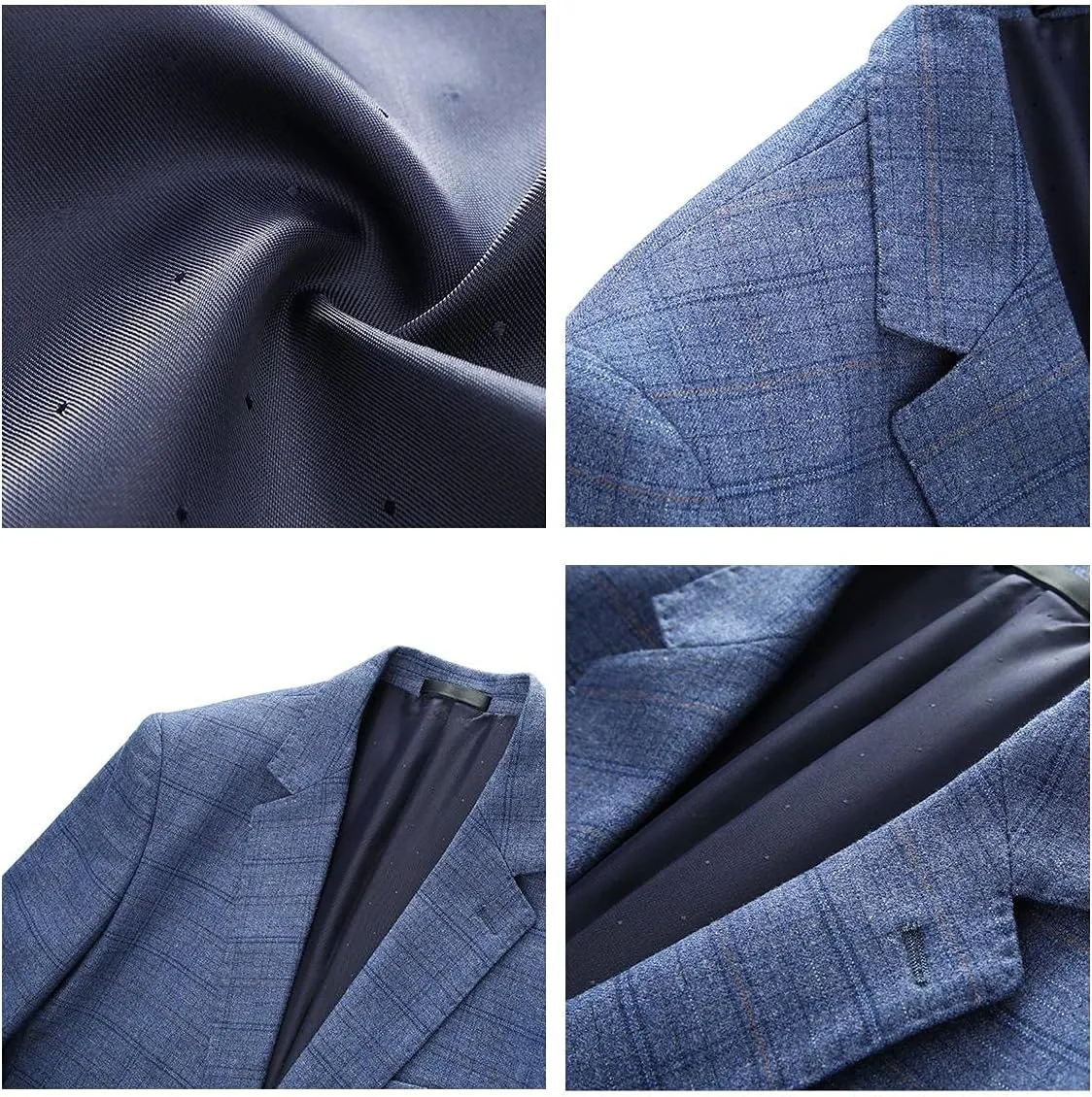 Mens Plaid Blazer Sports Coat Casual Slim Fit Checkered Blazer for Men Wedding