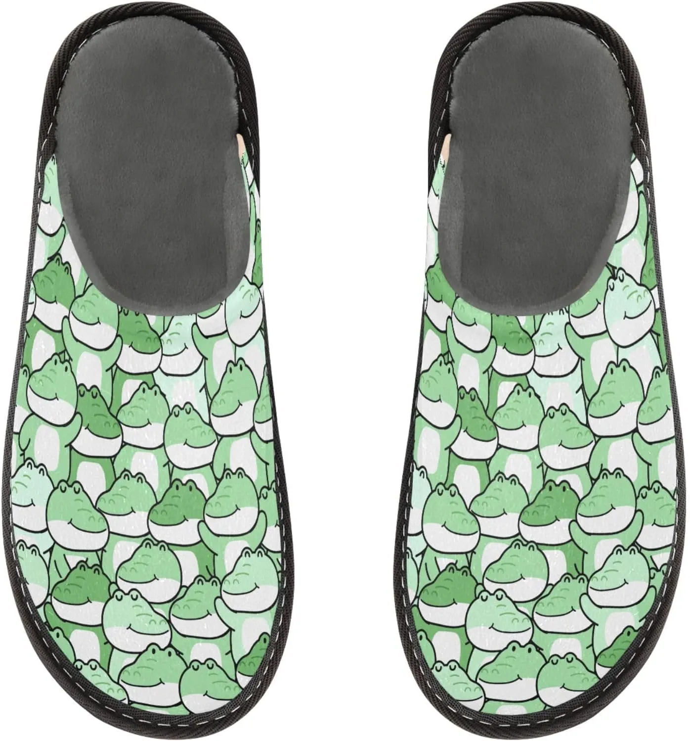 Mens Women's Cosy Slippers, Funny Cartoon Cute Crocodiles Casual Slip-On Breathable Memory Foam Scuff House Shoes for Indoor/Outdoor Size 4-11