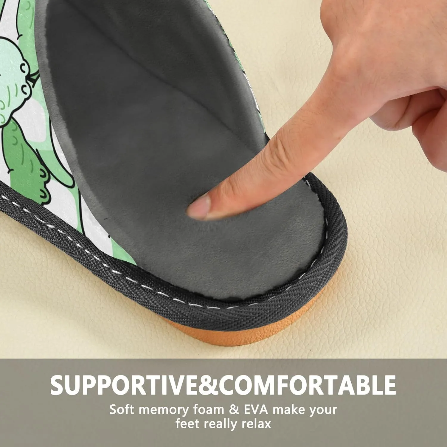 Mens Women's Cosy Slippers, Funny Cartoon Cute Crocodiles Casual Slip-On Breathable Memory Foam Scuff House Shoes for Indoor/Outdoor Size 4-11