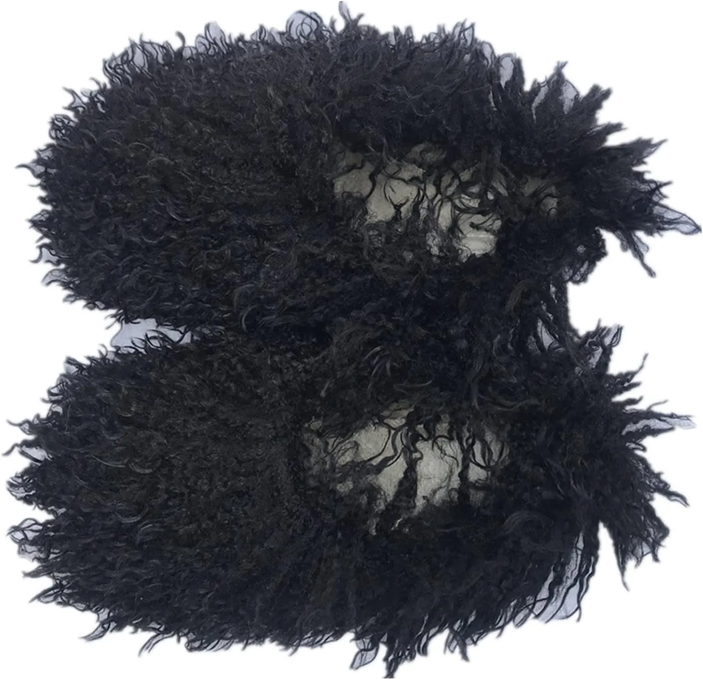 MH Bailment Women's Faux Curly Fur Slippers Fuzzy Fluffy Fashion Slippers Warm House Shoes Indoor Outdoor Winter