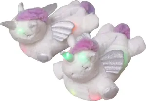Millffy Women's Light Up Slippers Girl's Plush Footwarmer Slipper Glow in The Dark led Plush Slippers Home Shoes