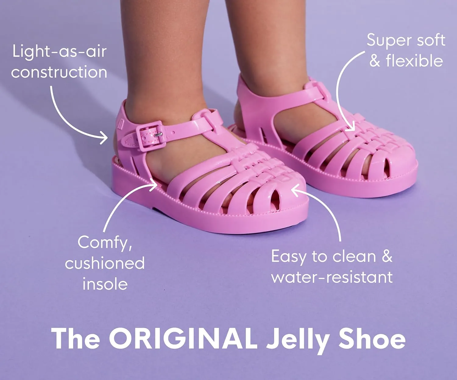 mini melissa Ultragirl Collection Mary Jane Flats for Toddlers and Babies - Comfortable & Cute Peep Toe Jelly Flat Shoes with Transparent Upper and Small Bow for Little Girls