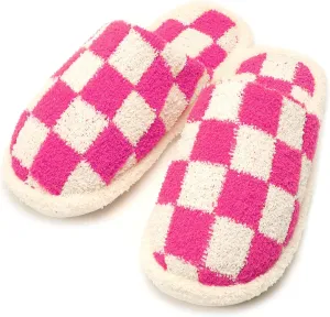 MIRMARU Women’s Animal Print Comfort Fluffy Fuzzy Slip-on House Slippers Open Toe Cross Band Indoor Outdoor Non-Slip Slippers for Women