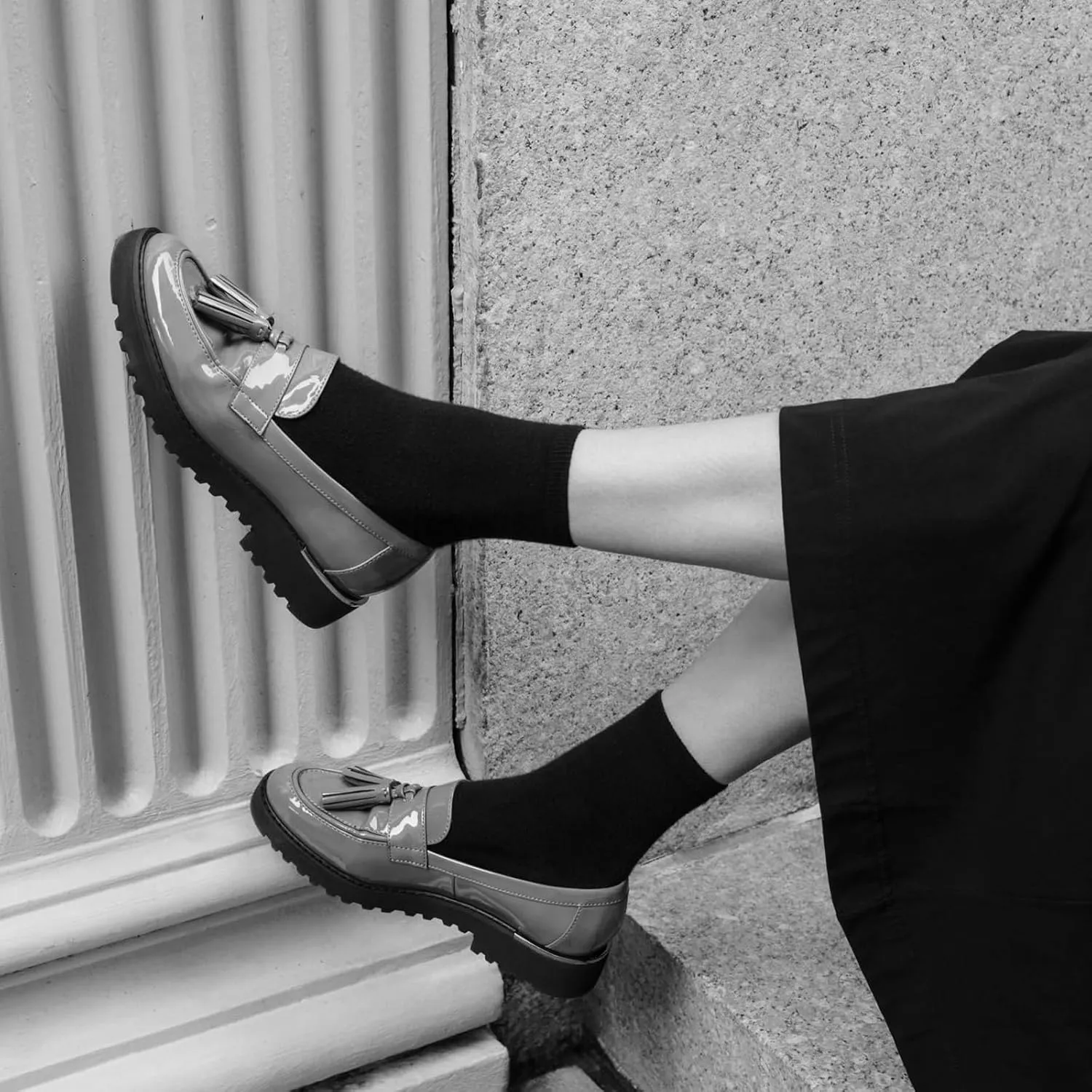 MUCCCUTE Loafers for Women Platform Chunky Loafer Comfortable Slip On Lug Sole Patent Leather Tassel Casual Work Shoes