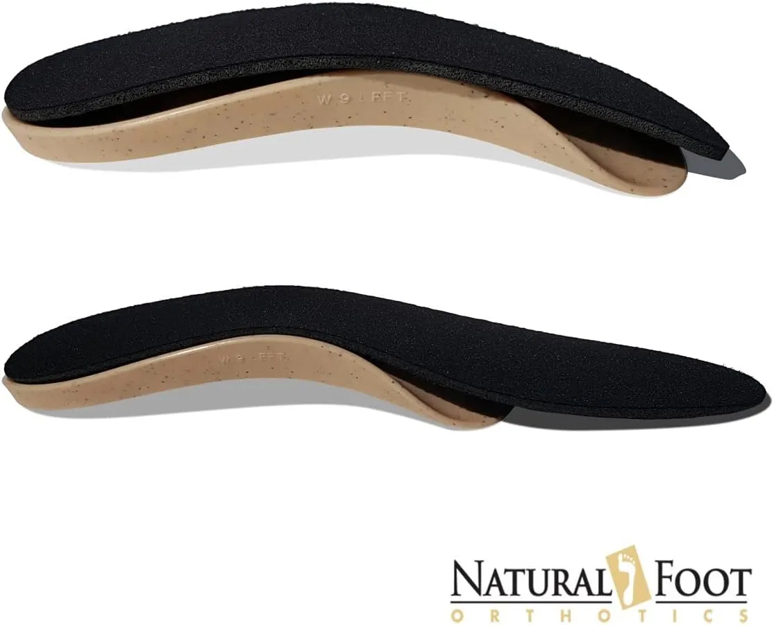 Natural Foot Orthotic Cushions. Perfect to be Worn Over Orthotic Arch Support Insoles. Adds Comfort, Prevents Step Shock, and Wicks Away Perspiration. USA Made. 1 Pair of Shoe Insole Inserts.