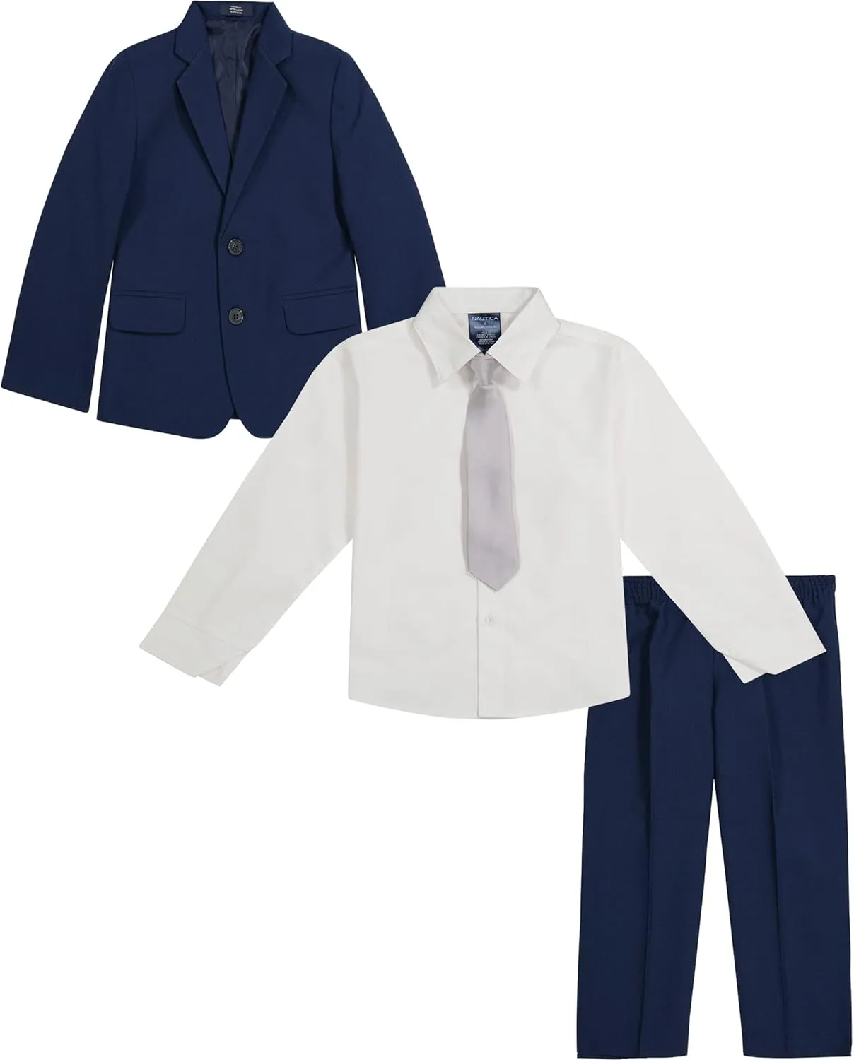 Nautica Boys' 4-Piece Tuxedo Set with Dress Shirt, Bow Tie, Jacket, and Pants