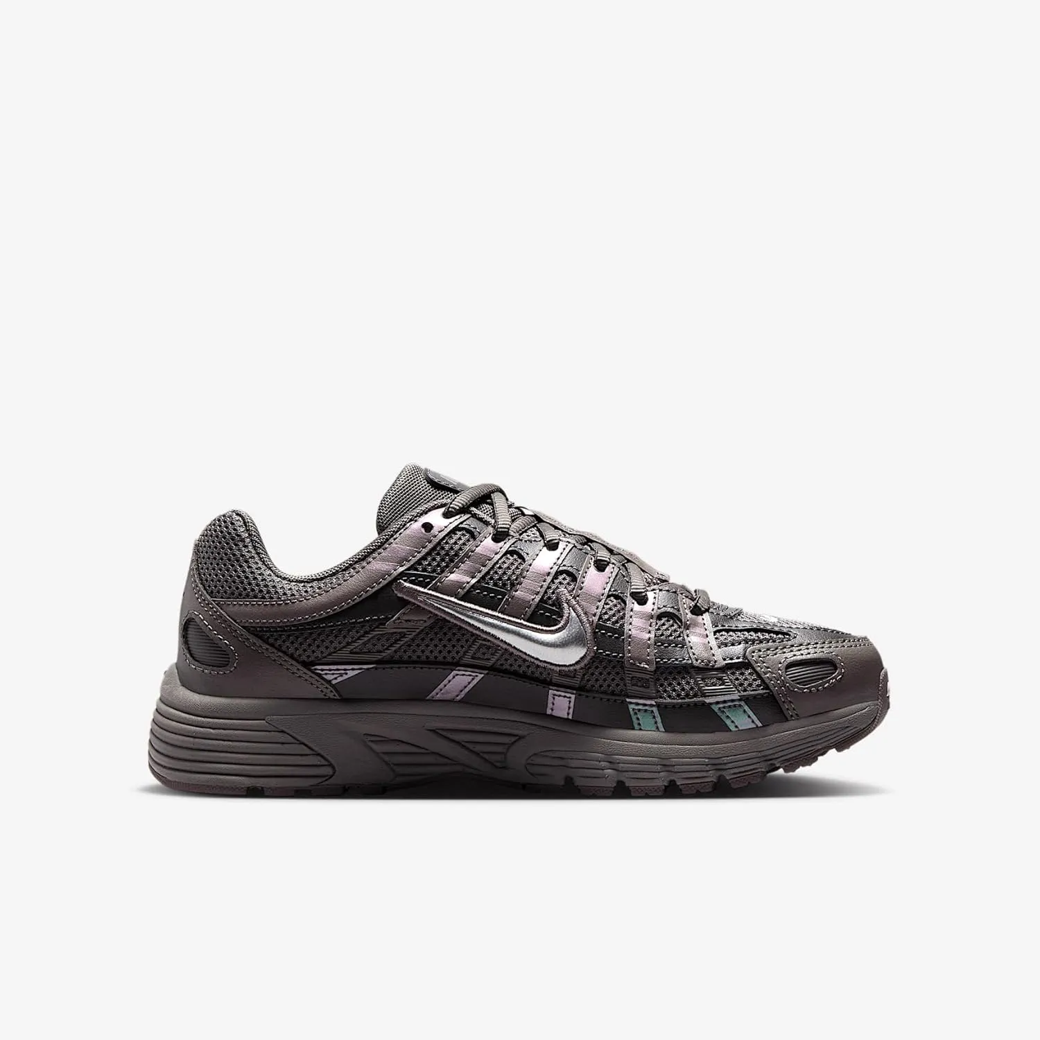 Nike P-6000 Big Kids' Shoes (HV5064-200, Cave Stone/Medium Ash/Flat Pewter/Metallic Silver)
