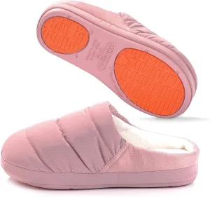 Non Slip House Slipper, Goose Down Fuzzy Memory Foam Slippers, Winter Warm Indoor Shoes for Women and Men