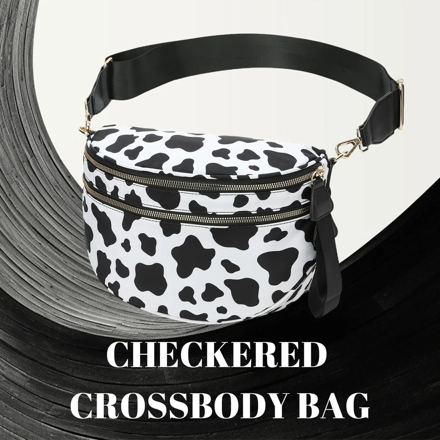 Nuvore Crossbody Bag, Checkered Nylon Crossbody Bag for Women, Large Capacity Shoulder Bag Fashionable and Versatile