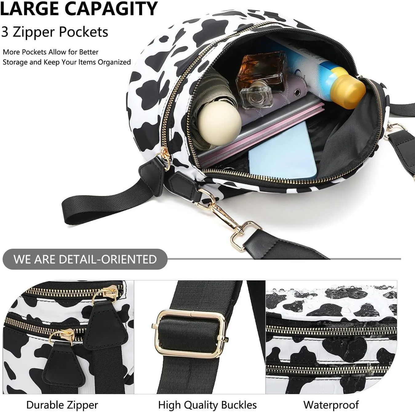 Nuvore Crossbody Bag, Checkered Nylon Crossbody Bag for Women, Large Capacity Shoulder Bag Fashionable and Versatile