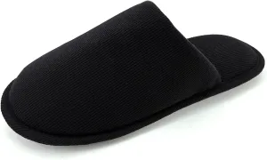 ofoot Womens Indoor Memory Foam Cotton Scuff Slippers Slip On Summer House Shoes Flats Breathable Lightweight Washable Non Skid Rubber Soles