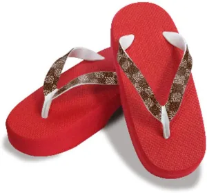 [One Step] [Hajime] Geta Geta Clogs, Soft and Water Resistant, Made of Sponge, 9.4 inches (24 cm), Red/Checkered Shark Komon x Tea, Checkered Shark Crest x Brown (24), Strawberry Shark x Brown, 24.0