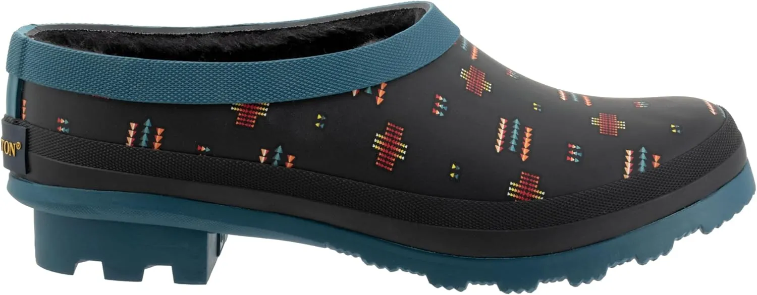 PENDLETON Women's Clog with Faux Fur Lining, Premium Rubber, Non-Slip Sole, 1.5" Heel