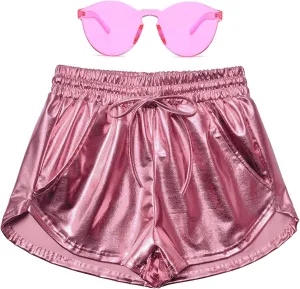 Perfashion Women's Metallic Shorts Summer Sparkly Hot Outfit Shiny Short Pants
