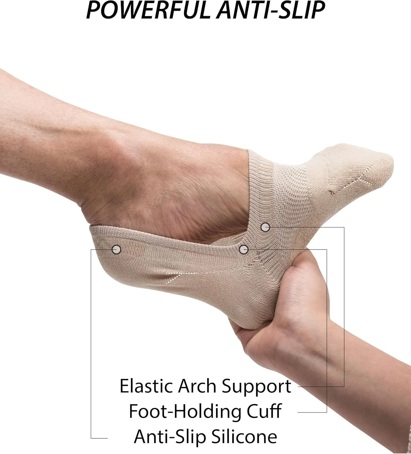 Pro Mountain Seamless No Show Socks Wide Toe Box For Health Bunion Unisex Size S to L Cotton Cushion Footies