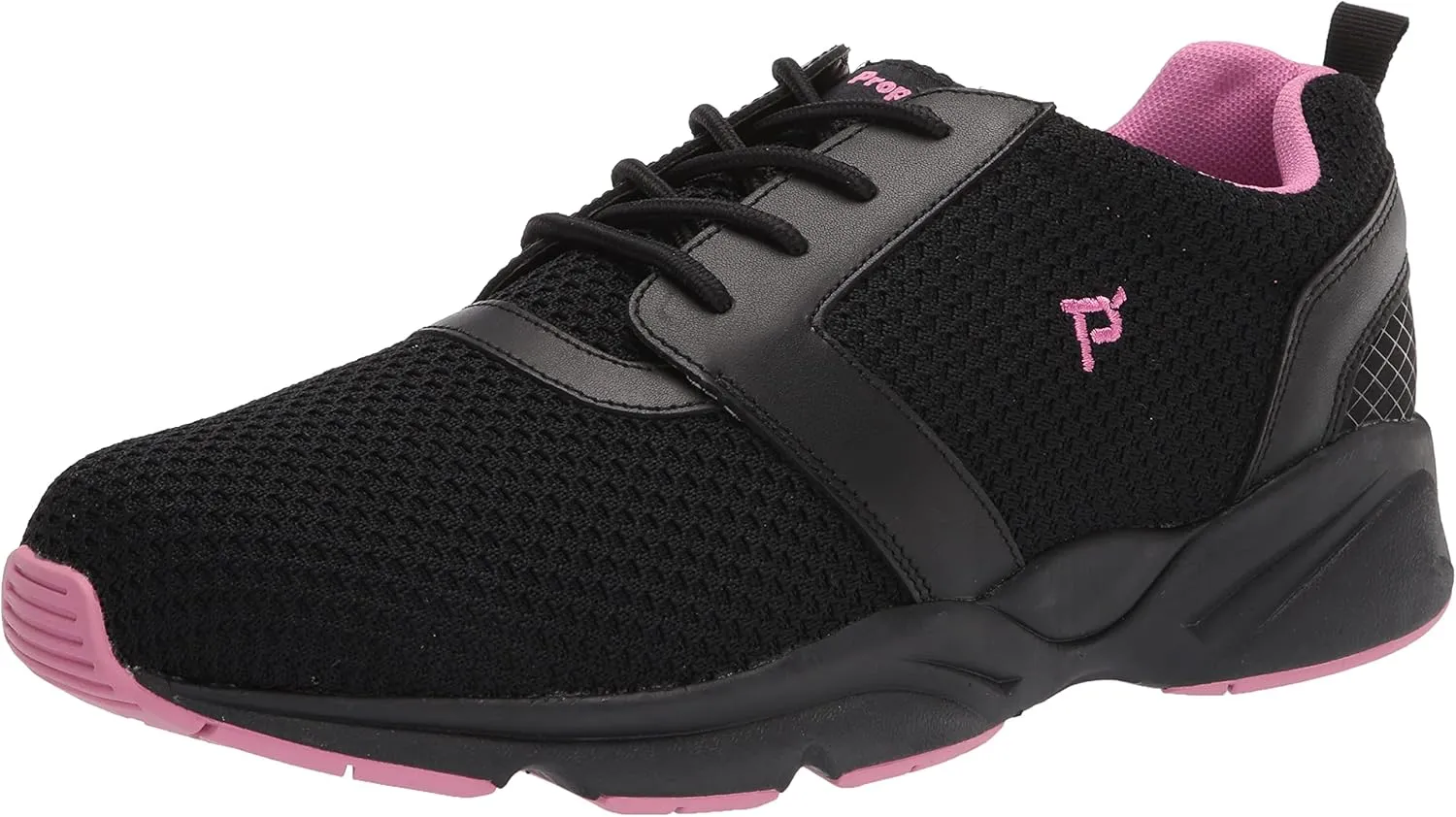 Propét womens Stability X Sneaker, Black/Berry, 9 XX-Wide US