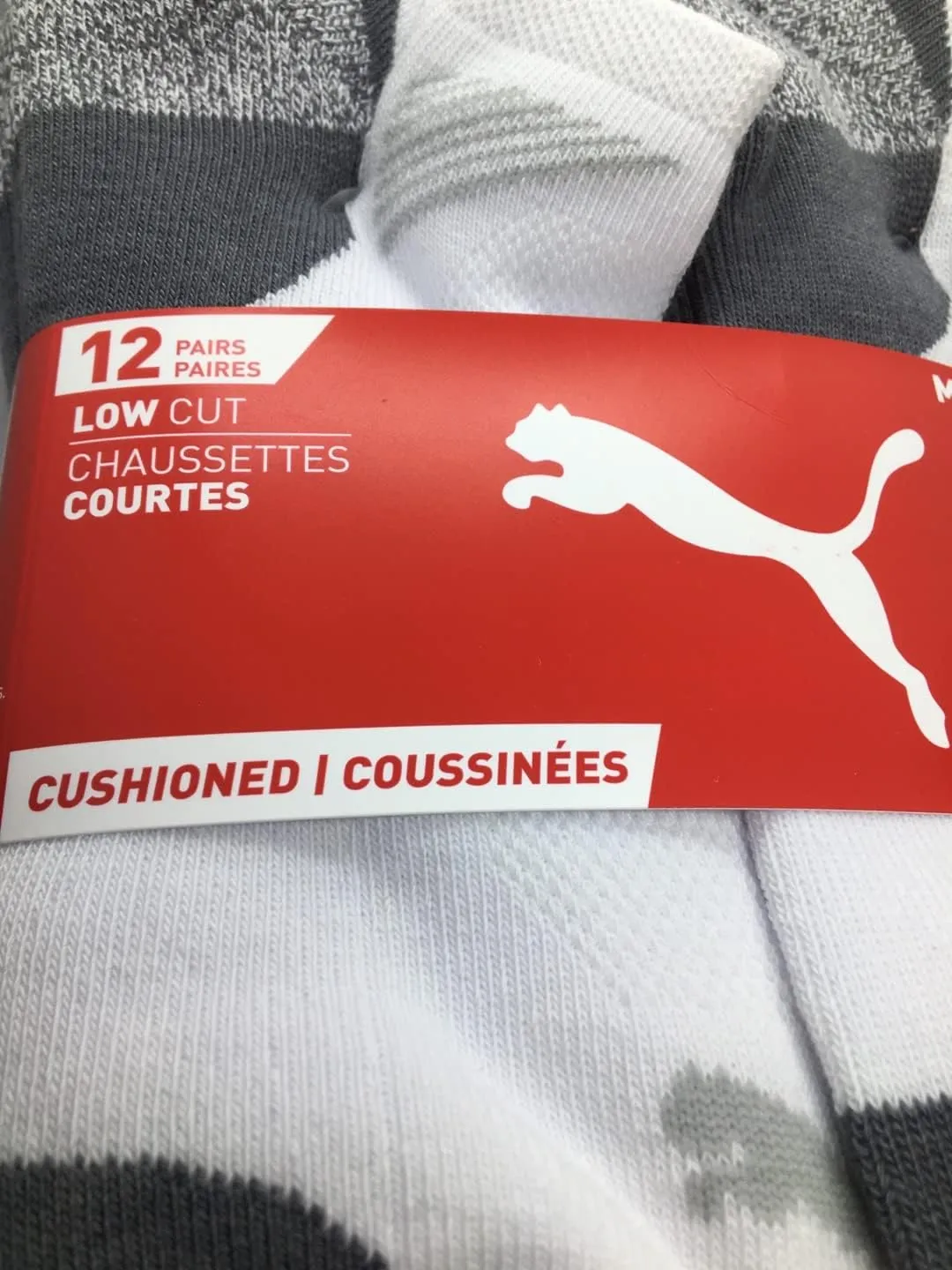 PUMA Mens No Show Low Cut Moisture Control Sport Socks