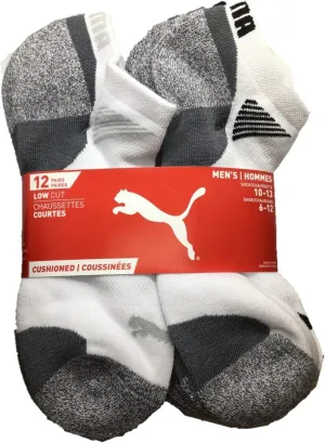 PUMA Mens No Show Low Cut Moisture Control Sport Socks