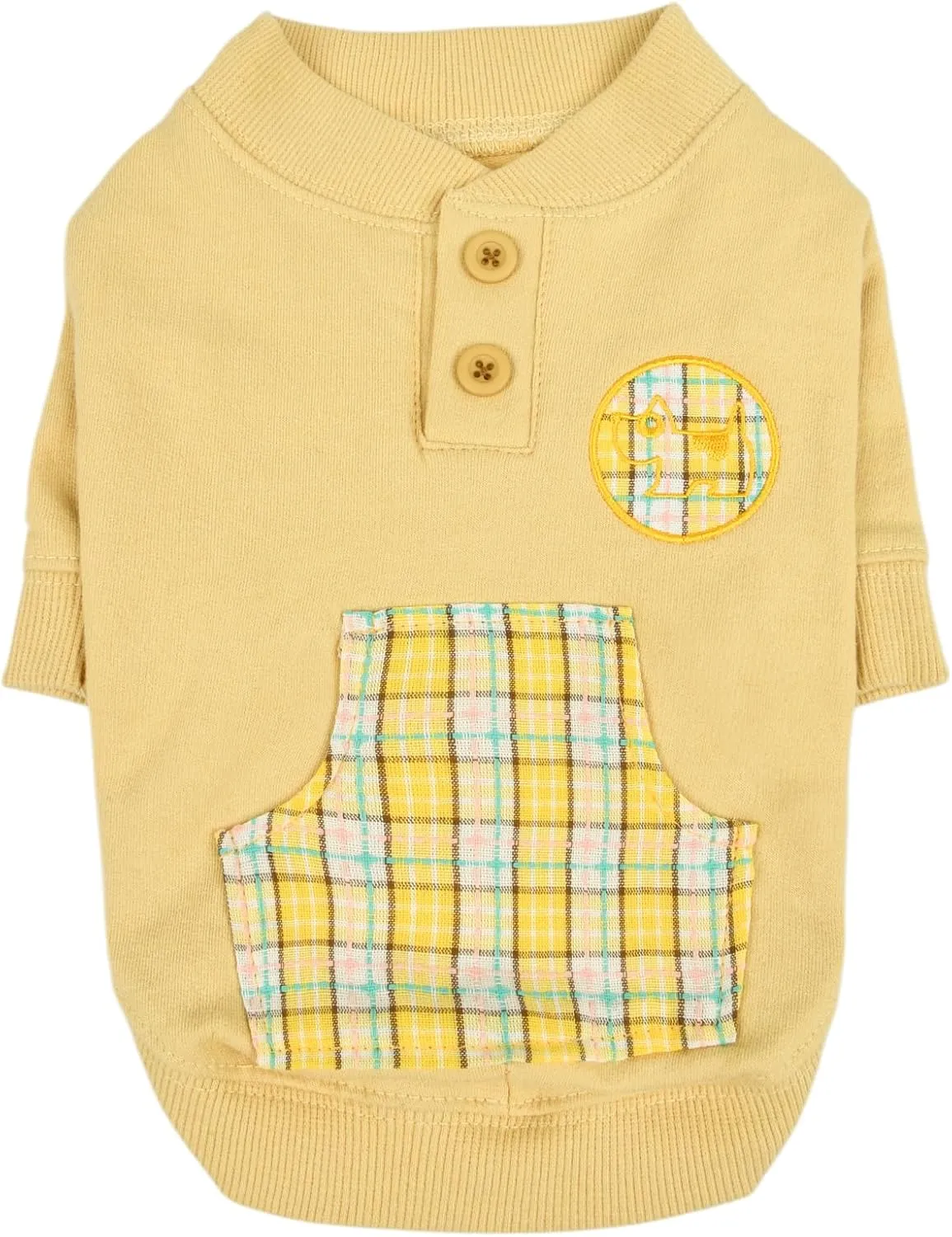 Puppia Zaid Dog Shirt Round NeckTrendy Fashionable Cute Dog Apparel for Small and Medium Dogs, Beige, X-Large