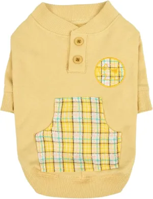 Puppia Zaid Dog Shirt Round NeckTrendy Fashionable Cute Dog Apparel for Small and Medium Dogs, Beige, X-Large