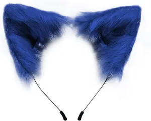 QinRuan Cat Fox Faux Fur Ears Headband Cute Halloween Fancy Dress Cosplay Handmade Animal Furry Ears Hair Hoop