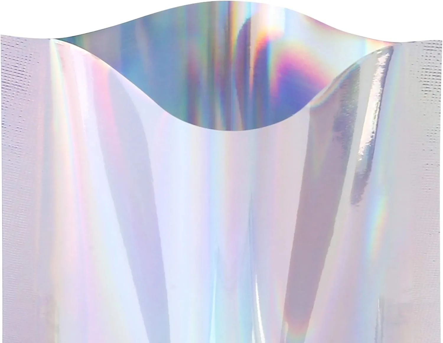 QQ Studio Food-Safe Glossy Heat Sealable Double-Sided Holographic SlickSeal™ Flat Bag with Tear Notch (100, 8x12cm (3x4.7"))