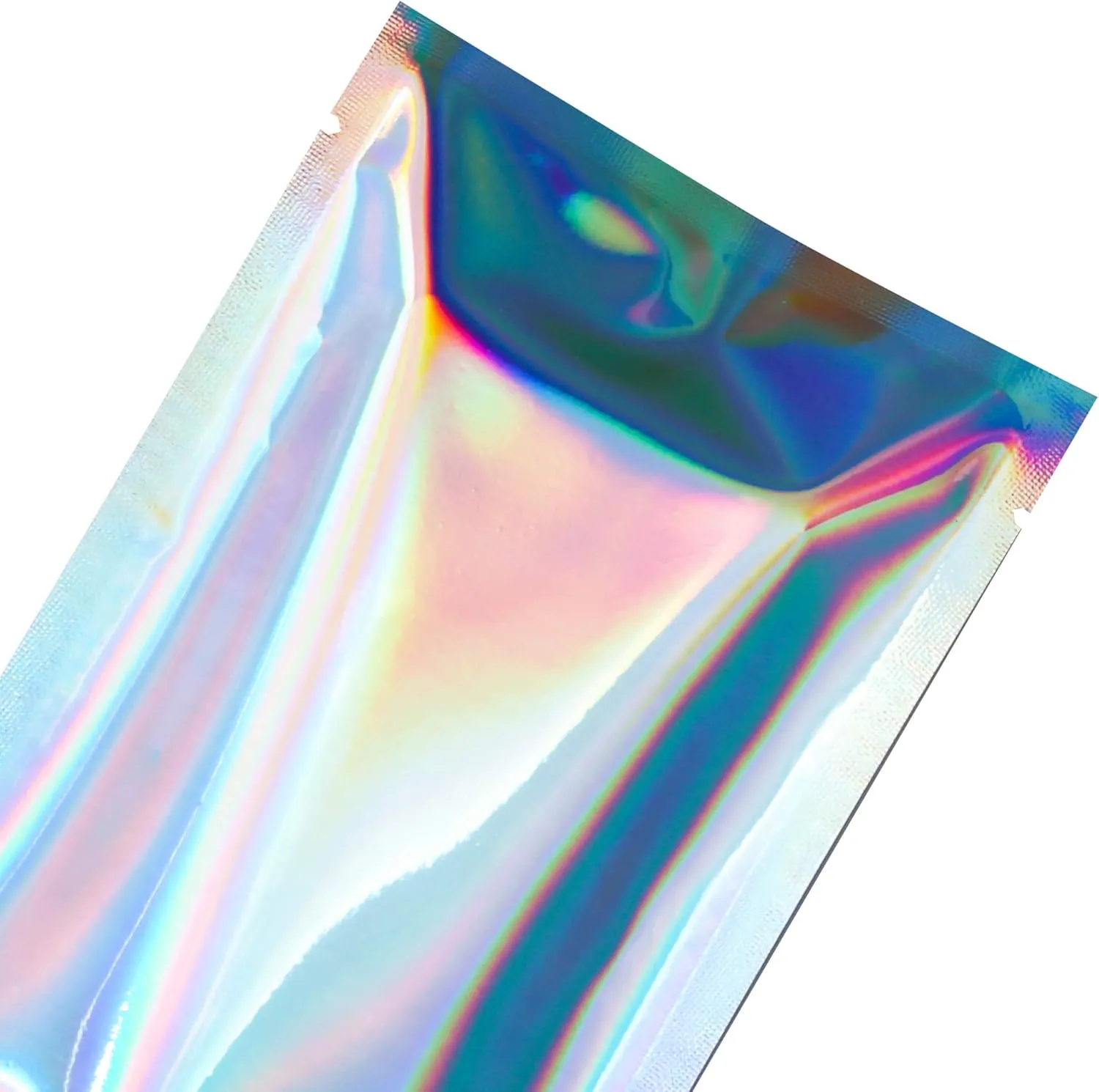 QQ Studio Food-Safe Glossy Heat Sealable Double-Sided Holographic SlickSeal™ Flat Bag with Tear Notch (100, 8x12cm (3x4.7"))