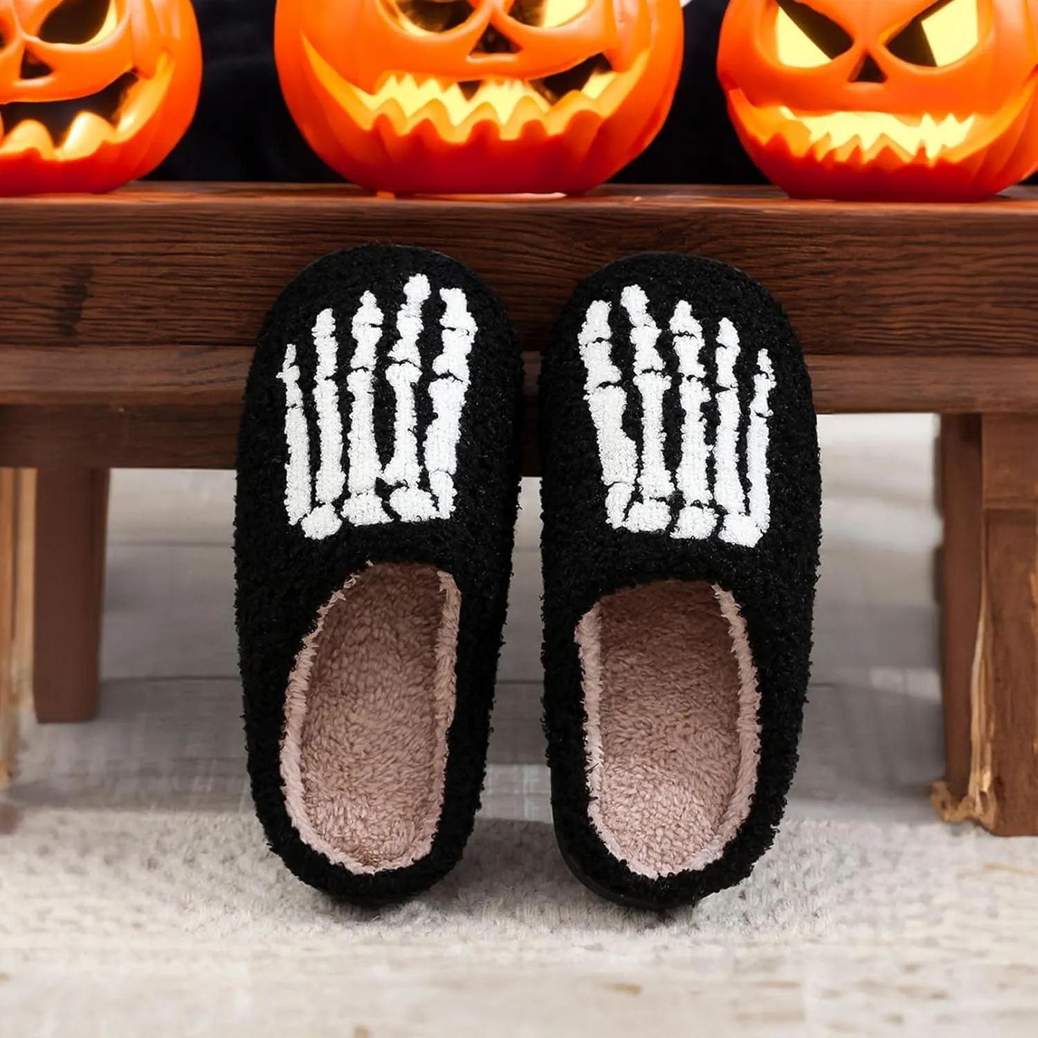 QSKPC animal slippers for women Fluffy Plush Slippers Cute Cartoon House Slipper Fruit Slippers for Womens Mens Plush Soft Memory Foam House Shoes