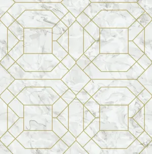 Rachel Zoe Gold Seraphina Peel & Stick Wallpaper, White