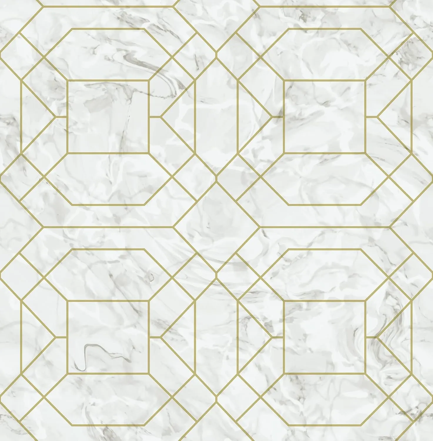 Rachel Zoe Gold Seraphina Peel & Stick Wallpaper, White