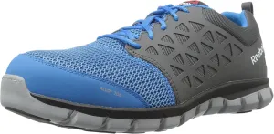 Reebok Men's Rb4040 Sublite Cushion Work Athletic Alloy Toe Shoe Blue and Grey Safety