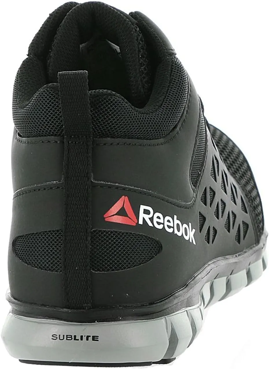 Reebok Mens Sublite Cushion Mid Alloy Toe ESD Work Safety Shoes Casual - Black