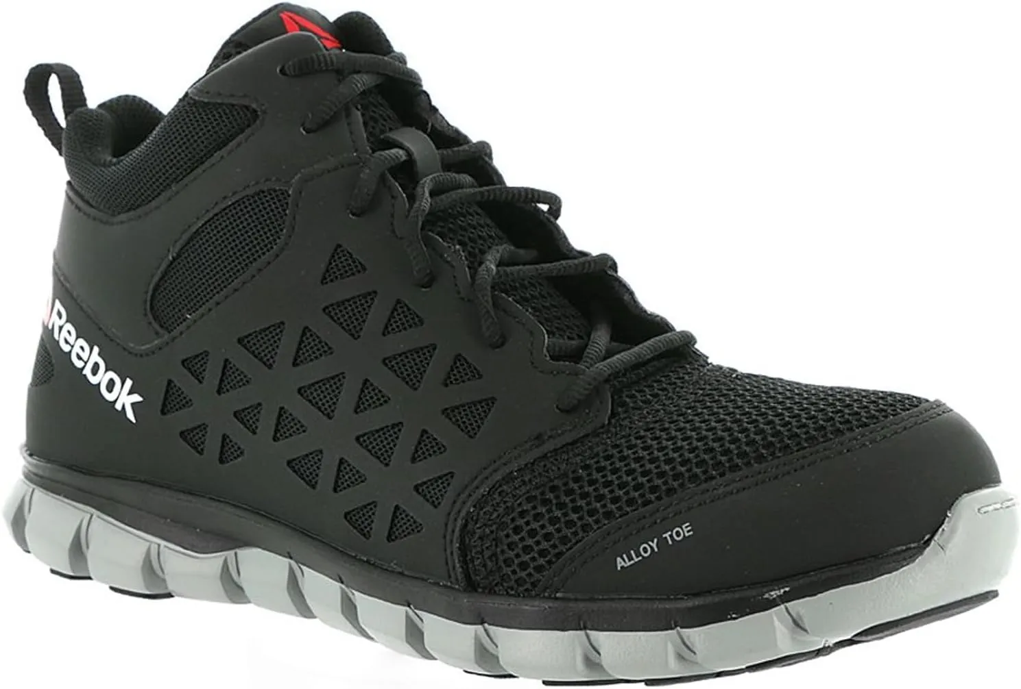 Reebok Mens Sublite Cushion Mid Alloy Toe ESD Work Safety Shoes Casual - Black