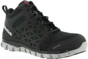 Reebok Mens Sublite Cushion Mid Alloy Toe ESD Work Safety Shoes Casual - Black