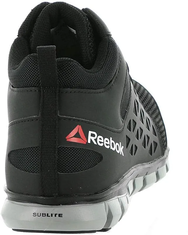 Reebok Mens Sublite Cushion Mid Alloy Toe ESD Work Safety Shoes Casual - Black