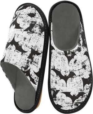 Rustic Bats House Slippers for Women Men, Warm Slipper Rubber Sole Memory Foam Indoor Outdoor 4-5