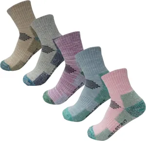 SEOULSTORY7 5pack Women Mid Cushion Low Hiking/Camping/Performance Socks