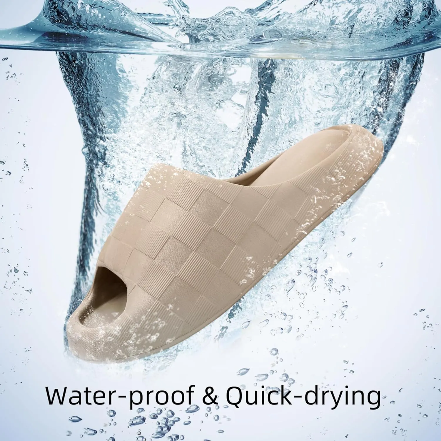 Slides for Women Men, Waterproof Cloud Slides Indoor,Quick Drying Shower Shoes, Soft House Slippers for Woman