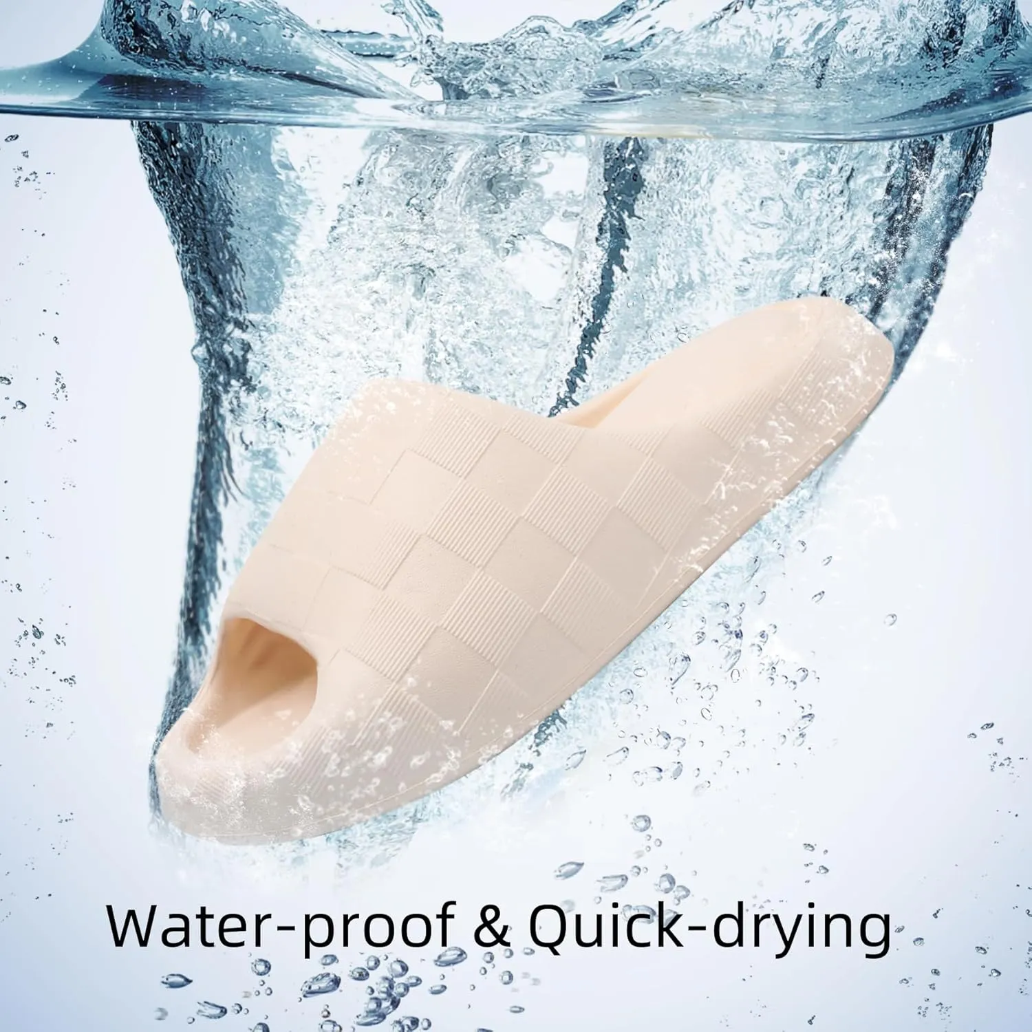 Slides for Women Men, Waterproof Cloud Slides Indoor,Quick Drying Shower Shoes, Soft House Slippers for Woman