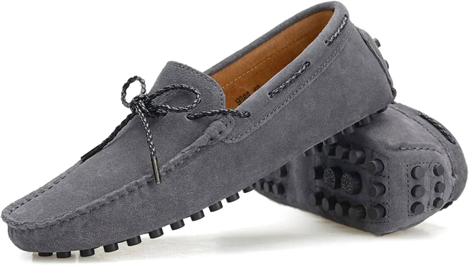 Slip-on Loafer for Men Flats Bow-Tie Suede Leather Dress Driving Moccasins Casual Boat Shoes