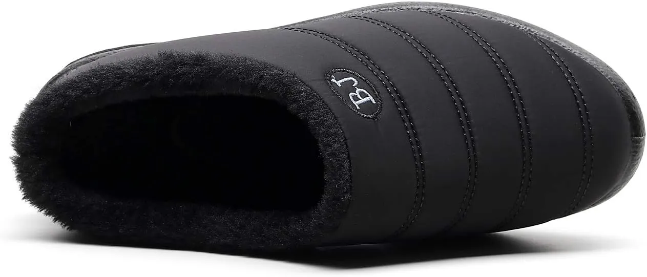 Slippers for Women Men, Fur Lined Indoor Bedroom Mules Comfort Outdoor Anti-Skid Plush House Shoes Slip On Comfortable Backless Snow Boots