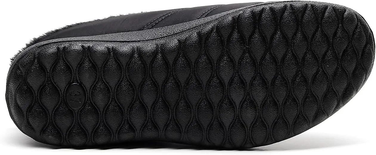 Slippers for Women Men, Fur Lined Indoor Bedroom Mules Comfort Outdoor Anti-Skid Plush House Shoes Slip On Comfortable Backless Snow Boots