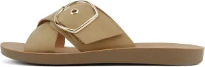 Soda Carol ~ Women Open Toe Crisscross Buckle Flat Sandals