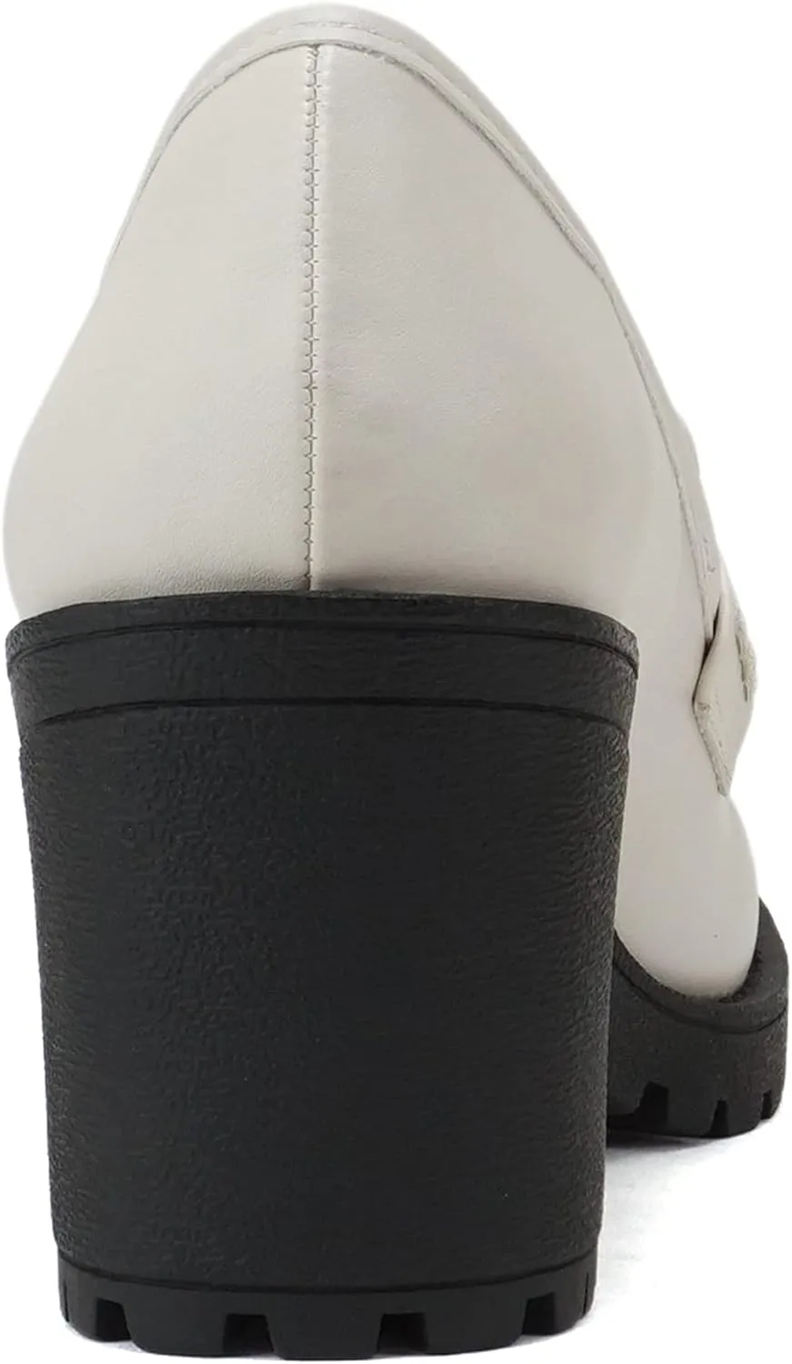 Soda “Kinder” ~ Women Slip On Chunky Mid Heel Lug Sole Penny Loafer Shoe