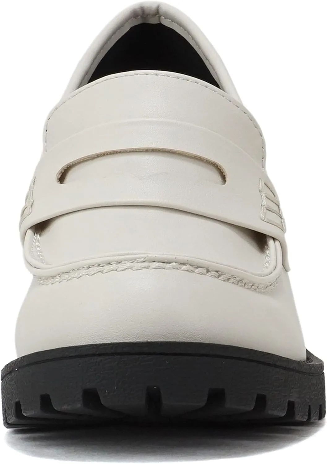 Soda “Kinder” ~ Women Slip On Chunky Mid Heel Lug Sole Penny Loafer Shoe