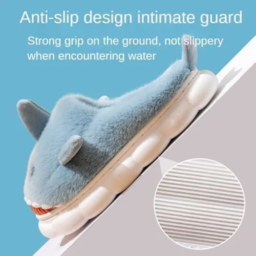 Soft Shark Plush Slippers House Slippers Indoor Outdoor Closed Back Slipper for Women and Men